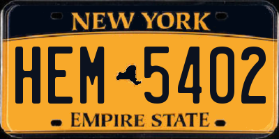 NY license plate HEM5402