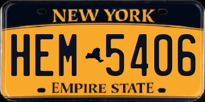NY license plate HEM5406