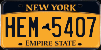 NY license plate HEM5407