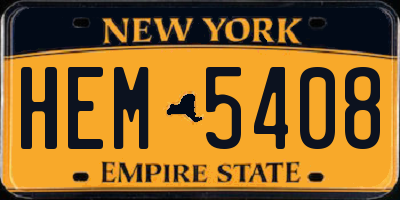 NY license plate HEM5408
