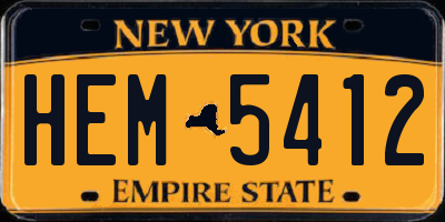 NY license plate HEM5412