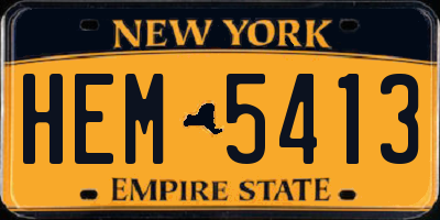 NY license plate HEM5413
