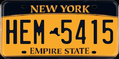 NY license plate HEM5415