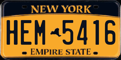 NY license plate HEM5416