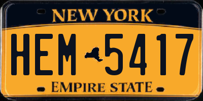 NY license plate HEM5417