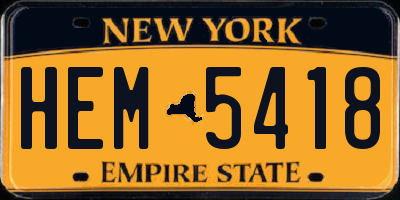 NY license plate HEM5418