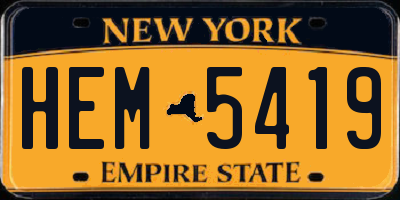 NY license plate HEM5419