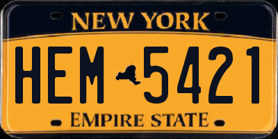 NY license plate HEM5421