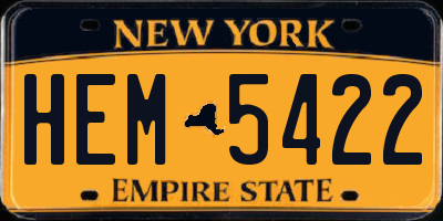 NY license plate HEM5422