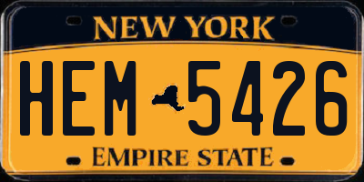 NY license plate HEM5426