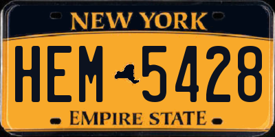NY license plate HEM5428