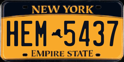NY license plate HEM5437