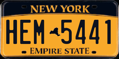 NY license plate HEM5441
