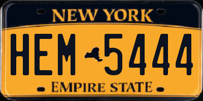NY license plate HEM5444