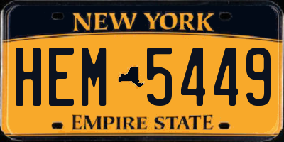 NY license plate HEM5449