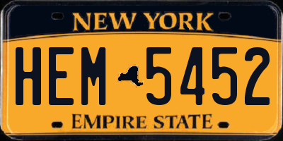 NY license plate HEM5452