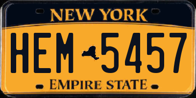 NY license plate HEM5457