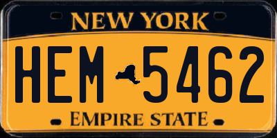 NY license plate HEM5462