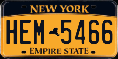 NY license plate HEM5466