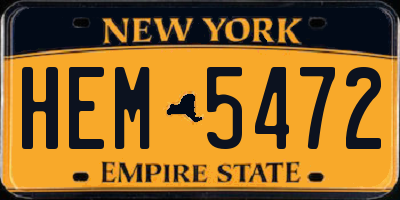 NY license plate HEM5472