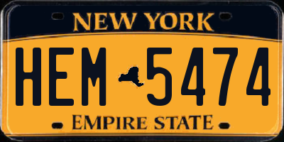 NY license plate HEM5474