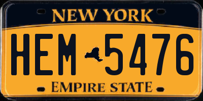 NY license plate HEM5476