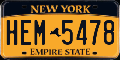 NY license plate HEM5478