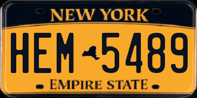 NY license plate HEM5489