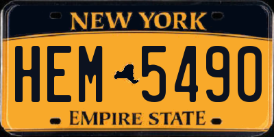 NY license plate HEM5490