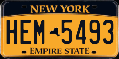 NY license plate HEM5493