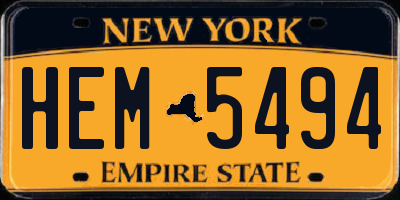 NY license plate HEM5494