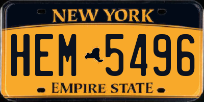 NY license plate HEM5496