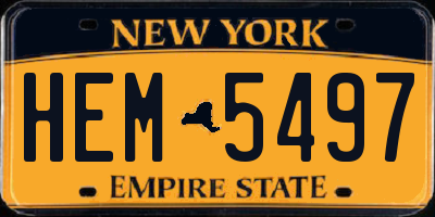 NY license plate HEM5497