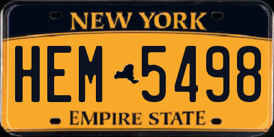 NY license plate HEM5498