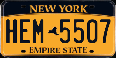 NY license plate HEM5507