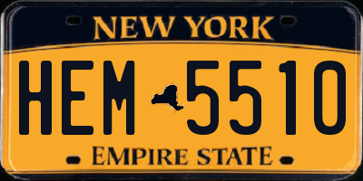 NY license plate HEM5510