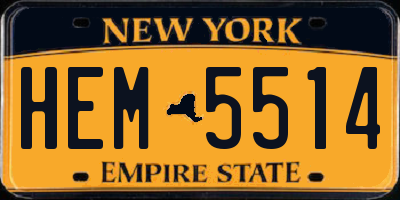 NY license plate HEM5514