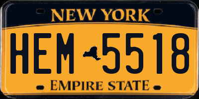 NY license plate HEM5518