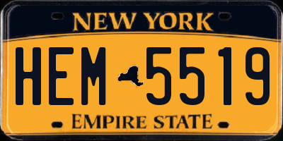 NY license plate HEM5519