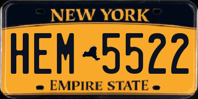 NY license plate HEM5522