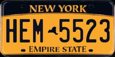 NY license plate HEM5523