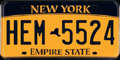 NY license plate HEM5524