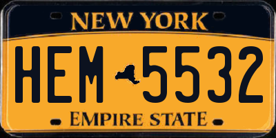 NY license plate HEM5532