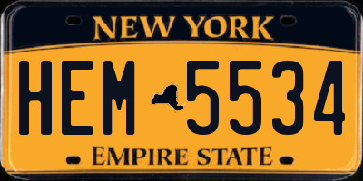 NY license plate HEM5534