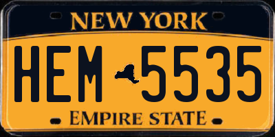 NY license plate HEM5535