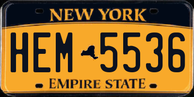 NY license plate HEM5536