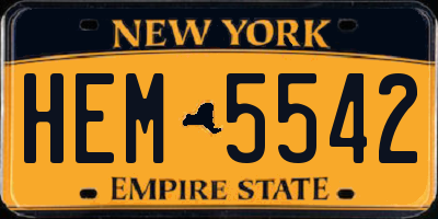 NY license plate HEM5542