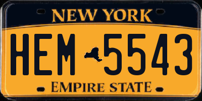 NY license plate HEM5543