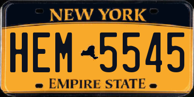 NY license plate HEM5545