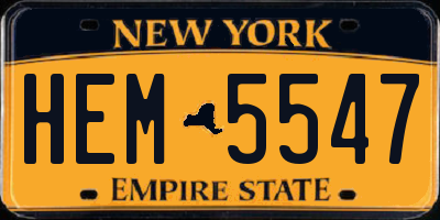 NY license plate HEM5547
